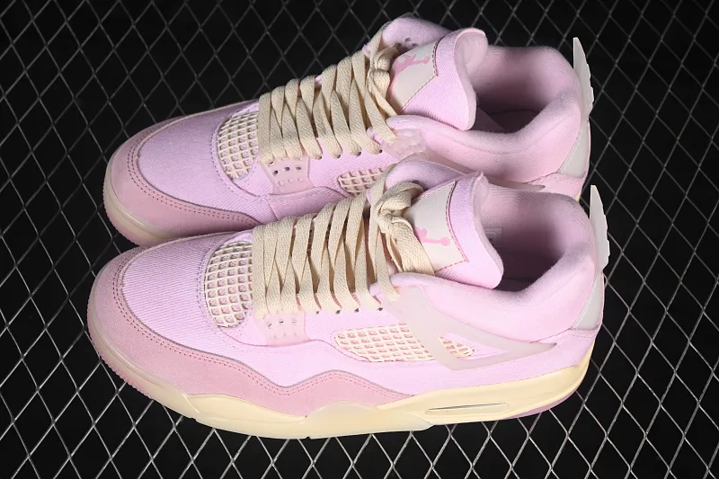 All categories Air Jordan Jordan series basketball shoes Air Jordan 4 TK version Air Jordan 4 Retro "Iced Carmine" AJ4 Jordan 4 denim ice plum powder replica basketball shoes IB6716-600